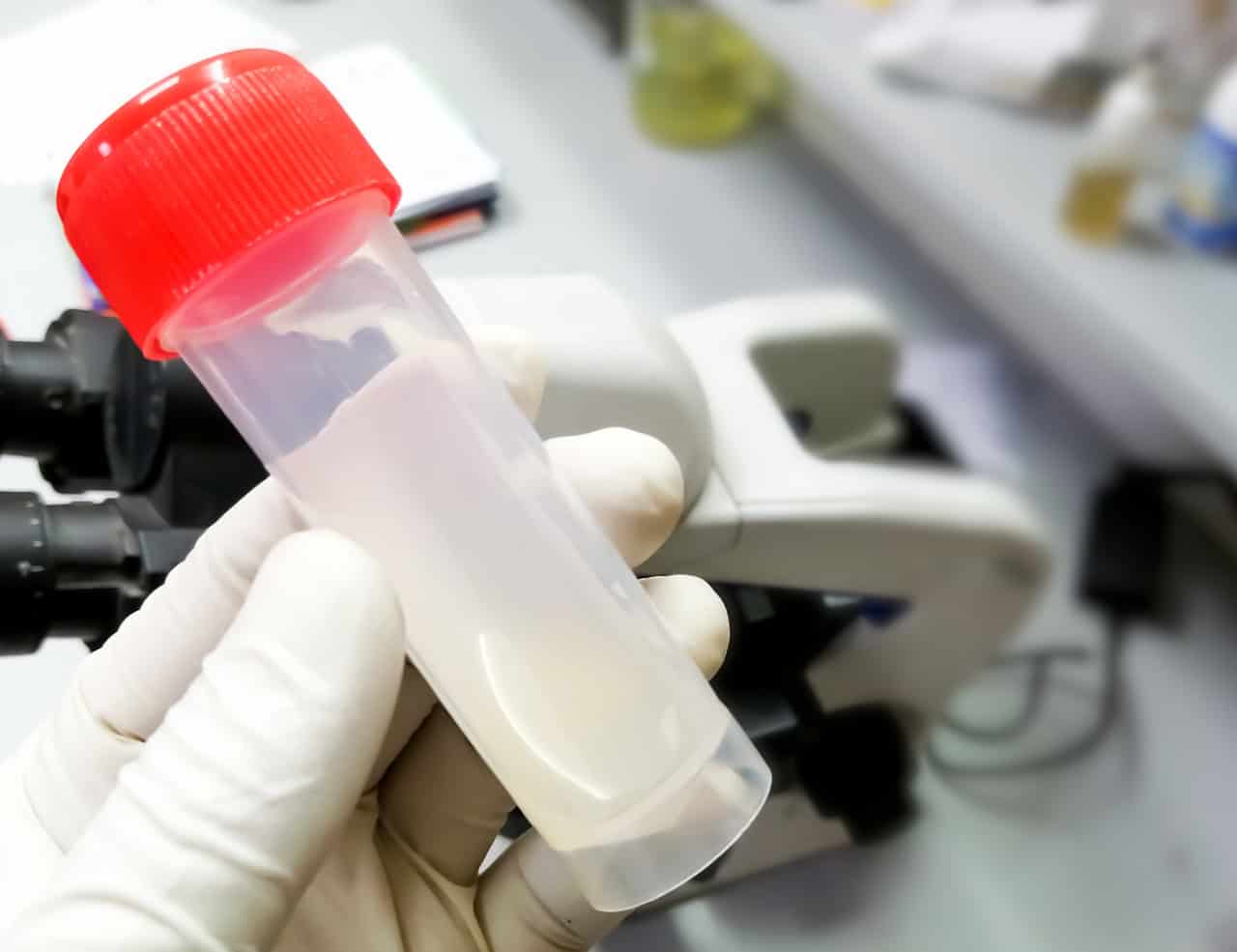 semen in a tube for semen testing